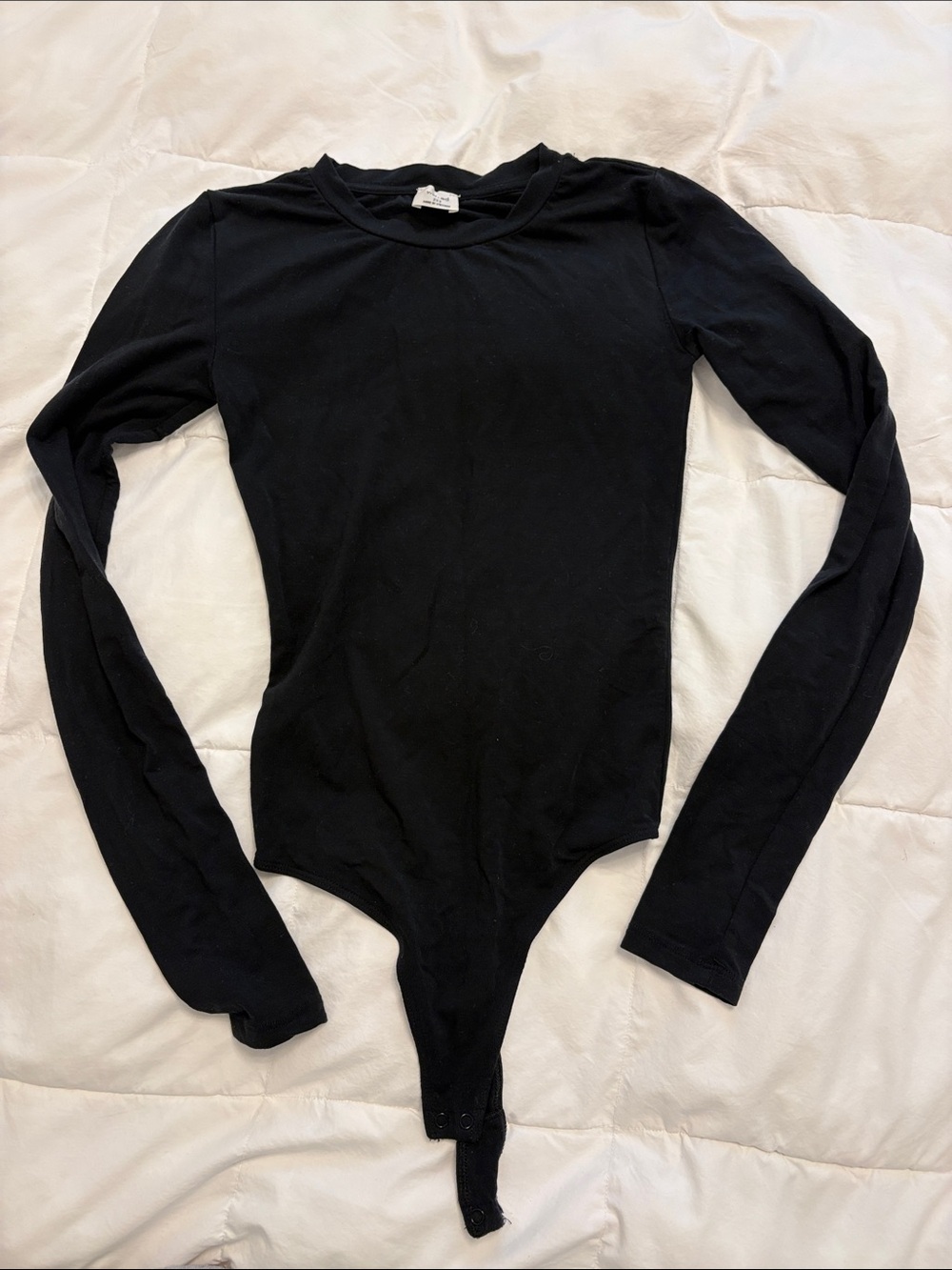 Wilfred Black Long Sleeve Snap Bodysuit